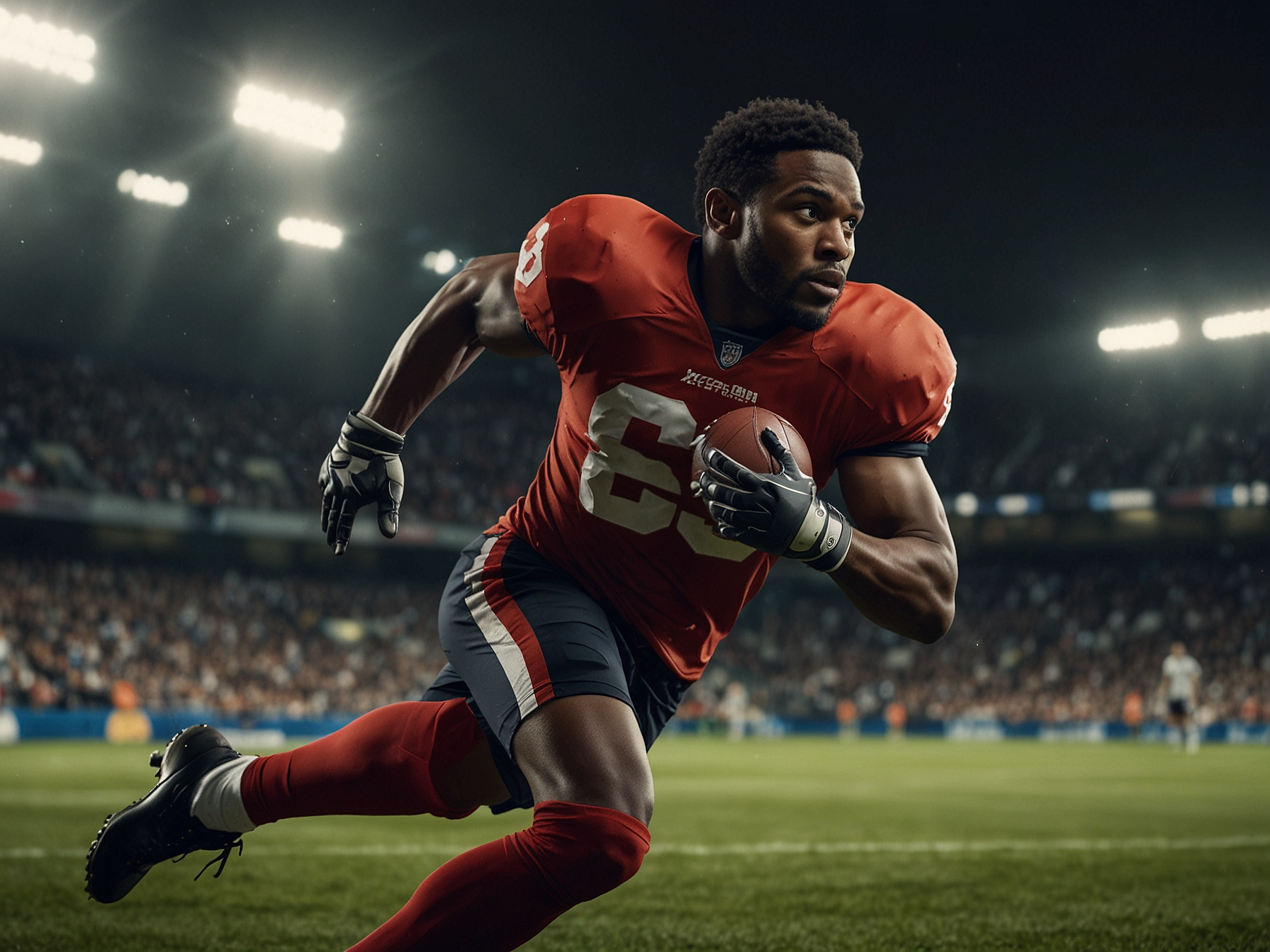 Athlète en mouvement sur le terrain